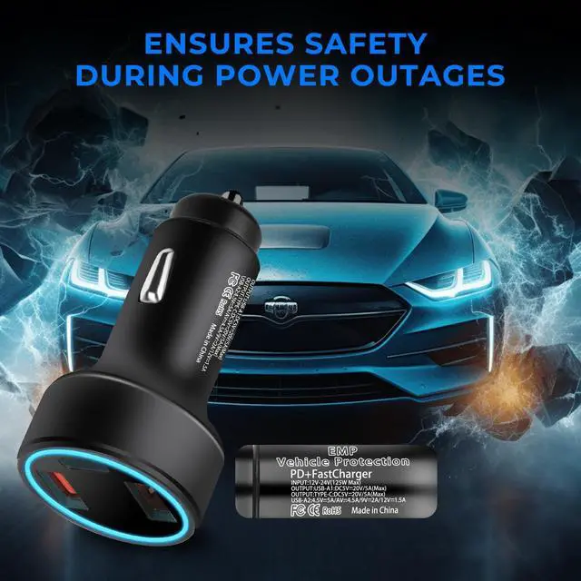 Alt view image 7 of 7 - EMP Vehicle Protection, Equipped with Additional USB Sockets, Suitable for 12-Volt DC in Cars and Trucks, Providing Protection Against Solar Flares & Power Surges