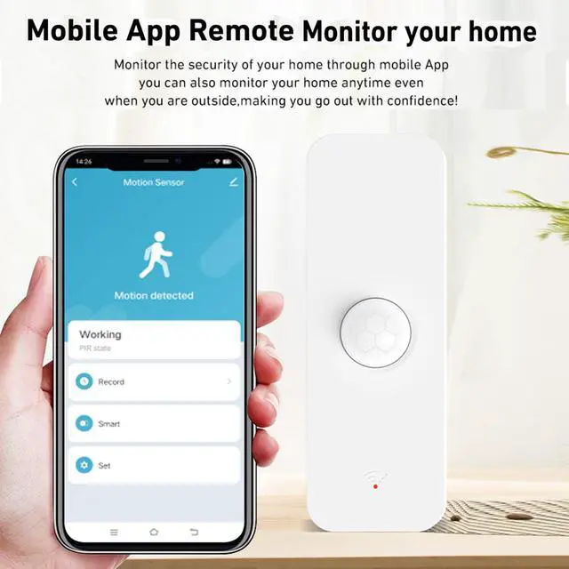 Alt view image 2 of 7 - Smart PIR Motion Sensor: WiFi Motion Detector with App Notification Alerts, Wireless Contact Sensor for Home Security and Smart Home Automation, No Hub Required, Compatible with Alexa