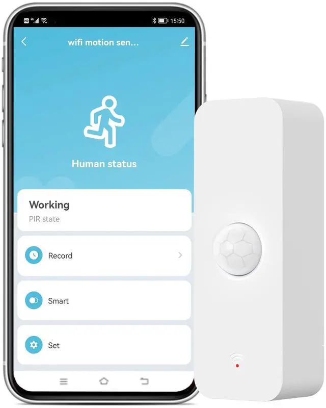 Main image of Smart PIR Motion Sensor: WiFi Motion Detector with App Notification Alerts, Wireless Contact Sensor for Home Security and Smart Home Automation, No Hub Required, Compatible with Alexa