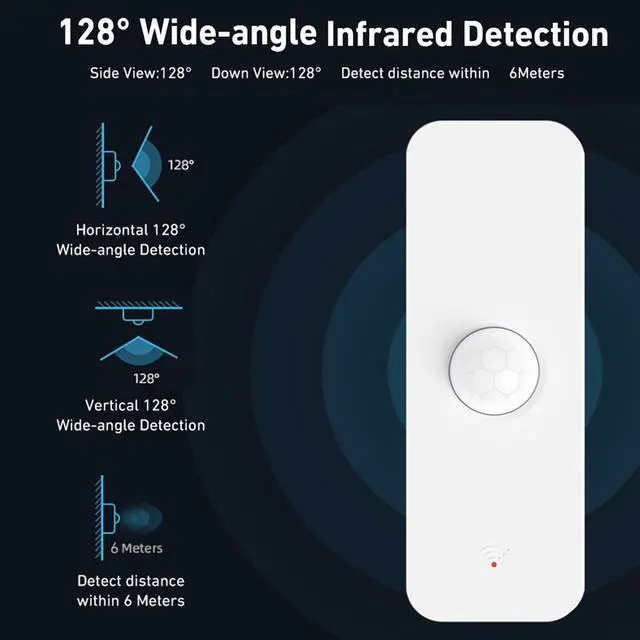 Alt view image 3 of 7 - Smart PIR Motion Sensor: WiFi Motion Detector with App Notification Alerts, Wireless Contact Sensor for Home Security and Smart Home Automation, No Hub Required, Compatible with Alexa