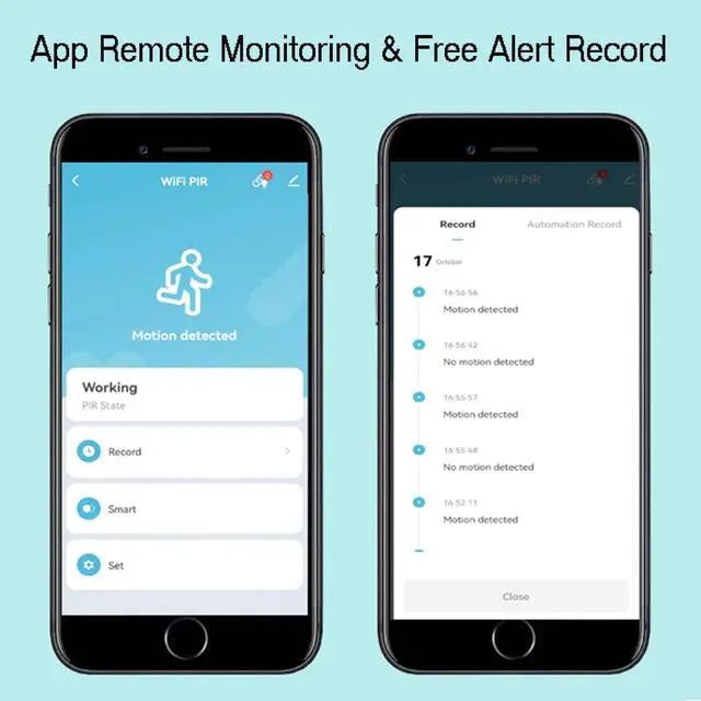 Alt view image 5 of 7 - Smart PIR Motion Sensor: WiFi Motion Detector with App Notification Alerts, Wireless Contact Sensor for Home Security and Smart Home Automation, No Hub Required, Compatible with Alexa