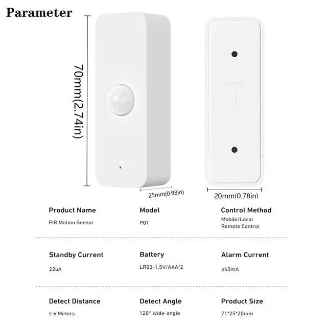 Alt view image 7 of 7 - Smart PIR Motion Sensor: WiFi Motion Detector with App Notification Alerts, Wireless Contact Sensor for Home Security and Smart Home Automation, No Hub Required, Compatible with Alexa