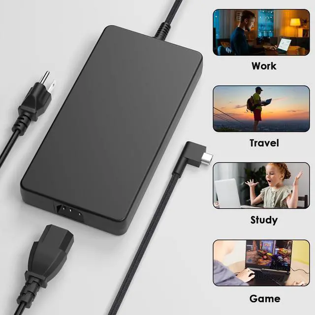 Alt view image 7 of 7 - 330W GaN Charger Compatible with Razer Blade18 16 RTX4090 AC Adapter | Fits Blade17 RTX4080 2024-2025 gaming laptops, RZ09-0483 RZ09-0510 RZ09-0529, 19.5V 16.92A, replaces RC30-0484 adapter