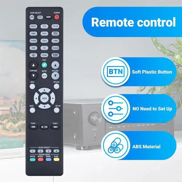 Alt view image 5 of 6 - Replacement Remote Control for Denon AVR-X3800H AVR-X3500H AVR-X2800H AVR-S970H AVR-X4800H AVR-X8500H AVR-X2700H AVR-S760H AVR-X3700H AVR-X1400H AVR-X3100W AVR-X4700H AVR-S960H AVR-X3400H AV Receiver