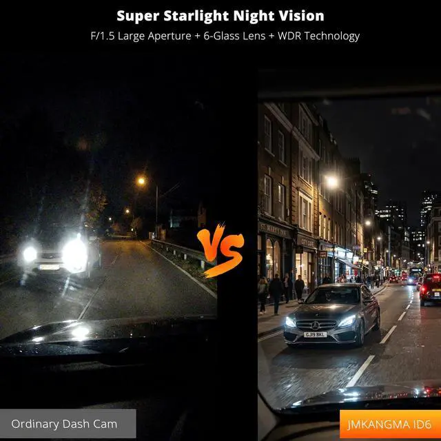 Alt view image 3 of 7 - 3 Channel Dash Cam 4K+2K+2K, 170° Ultra Wide Angle Triple Car Camera, Pro Night Vision, 5GHz High-Speed WiFi (2.4X Faster), GPS, G-Sensor, 24H Parking Mode, 64GB Card Included