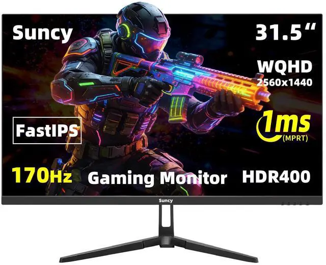 Main image of 32 inch 2K 170Hz Gaming Monitor, Fast IPS 1ms QHD (2560 x 1440) Monitor FreeSync98% sRGBVESA Compatible, DisplayPort HDMI, Black