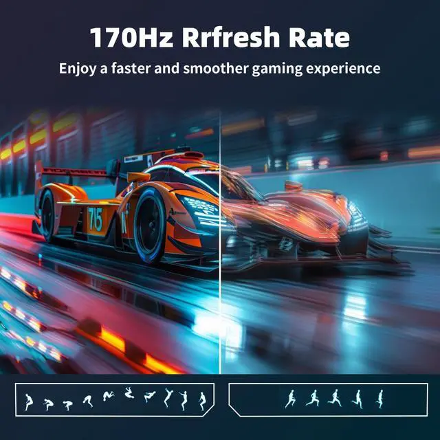 Alt view image 2 of 7 - 32 inch 2K 170Hz Gaming Monitor, Fast IPS 1ms QHD (2560 x 1440) Monitor FreeSync98% sRGBVESA Compatible, DisplayPort HDMI, Black