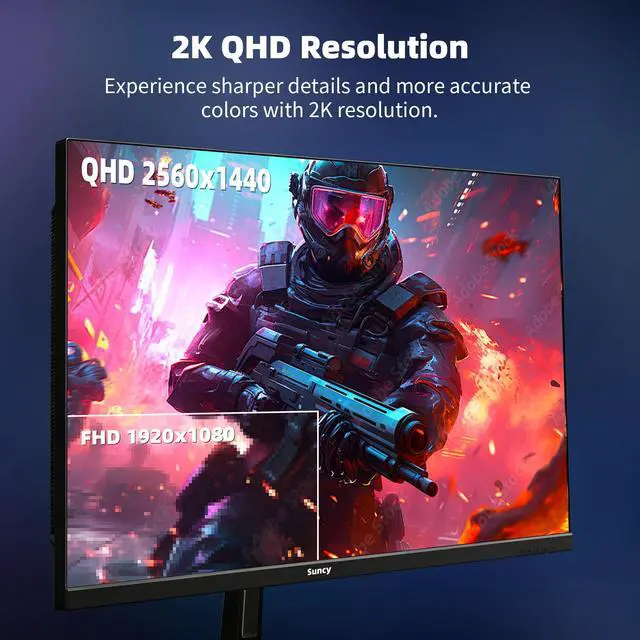 Alt view image 3 of 7 - 32 inch 2K 170Hz Gaming Monitor, Fast IPS 1ms QHD (2560 x 1440) Monitor FreeSync98% sRGBVESA Compatible, DisplayPort HDMI, Black