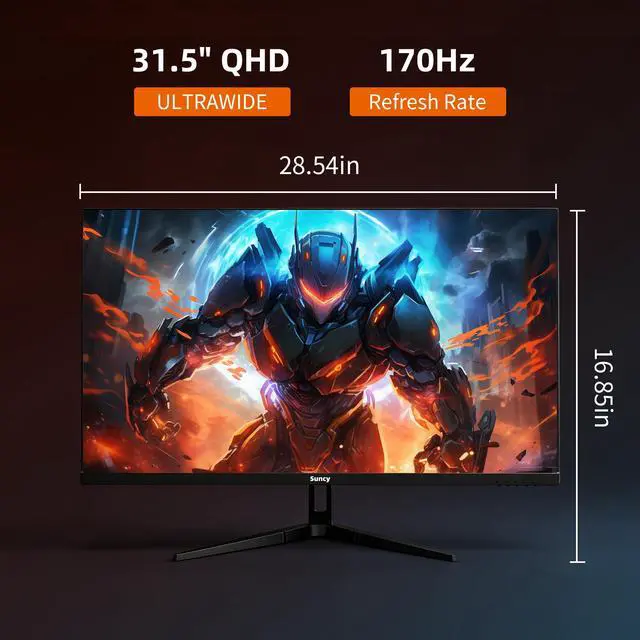 Alt view image 6 of 7 - 32 inch 2K 170Hz Gaming Monitor, Fast IPS 1ms QHD (2560 x 1440) Monitor FreeSync98% sRGBVESA Compatible, DisplayPort HDMI, Black