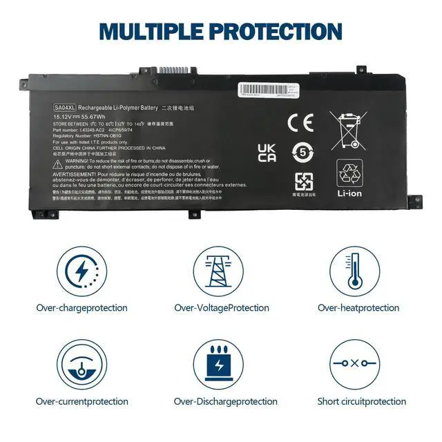 Alt view image 6 of 7 - SA04XL Laptop Battery for HP Envy X360 15-DR 15-DR0010TX Series 15.12V | 55.67Wh for HSTNN-OB1F HSTNN-OB1G HSTNN-UB7U L43248-541 L43248-AC1 L43248-AC2 L43267-005