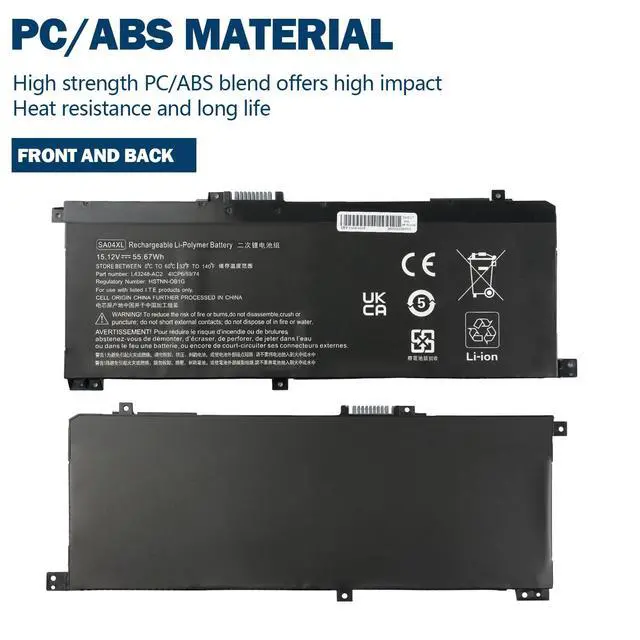 Alt view image 7 of 7 - SA04XL Laptop Battery for HP Envy X360 15-DR 15-DR0010TX Series 15.12V | 55.67Wh for HSTNN-OB1F HSTNN-OB1G HSTNN-UB7U L43248-541 L43248-AC1 L43248-AC2 L43267-005