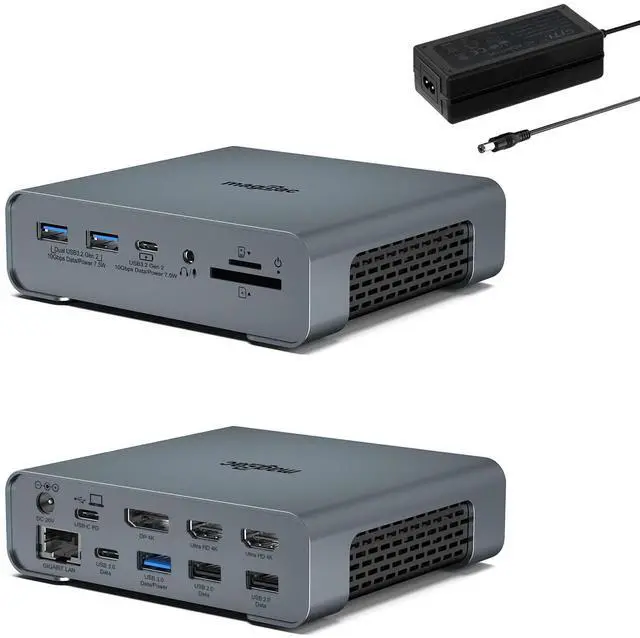 Main image of USB C Docking Station Triple Monitor for Full-Featured C Port Laptop 16-in-1 Laptop Docking Station with 5 USB A, 3 USB C, Dual 4K HDMI, 4K DP, 1000Mbps LAN, SD/TF, 3.5mm Audio/Mic, 65W AC Adapter