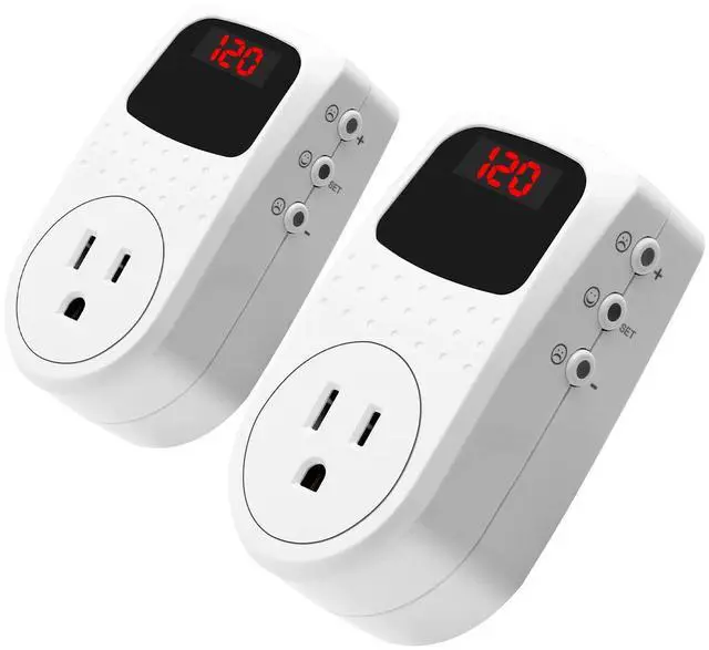 Main image of Surge Protector, Power Surge Protector Outlet, Voltage Regulator, Heavy Duty Whole House Wall Surge Protector for Home, Office, Travel, LED Indicator Light, Single Outlet, 120V, 15A, 2 Pack