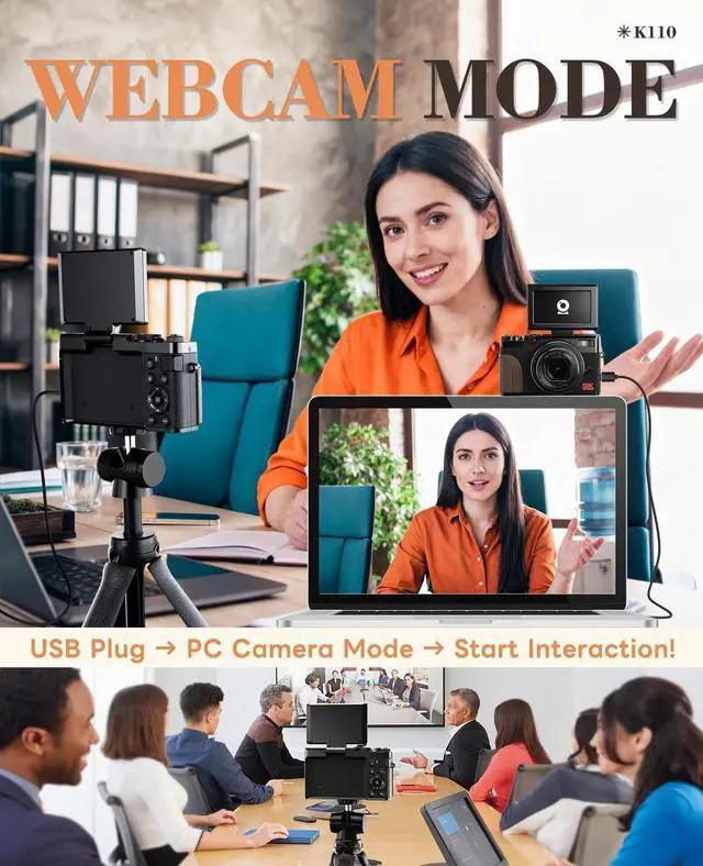 Alt view image 7 of 7 - 5K 64MP Digital Camera for Photography & YouTube Vlogging - 18X Zoom UHD Autofocus Video Camera with 3" 180° Flip Screen, 64GB TF Card & 2 Batteries - Compact Travel
