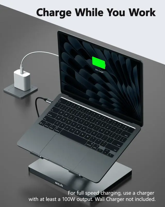Alt view image 5 of 7 - USB C Hub Stand for MacBook Pro, 10 in 1 Adapter for MacBook Air Docking Station with 4K 60Hz HDMI, RJ45 Gigabit Ethernet, SD/TF Card Reader, 4 USB 3.0 for iPad/Dell HP/Surface/Lenovo Laptop Dock