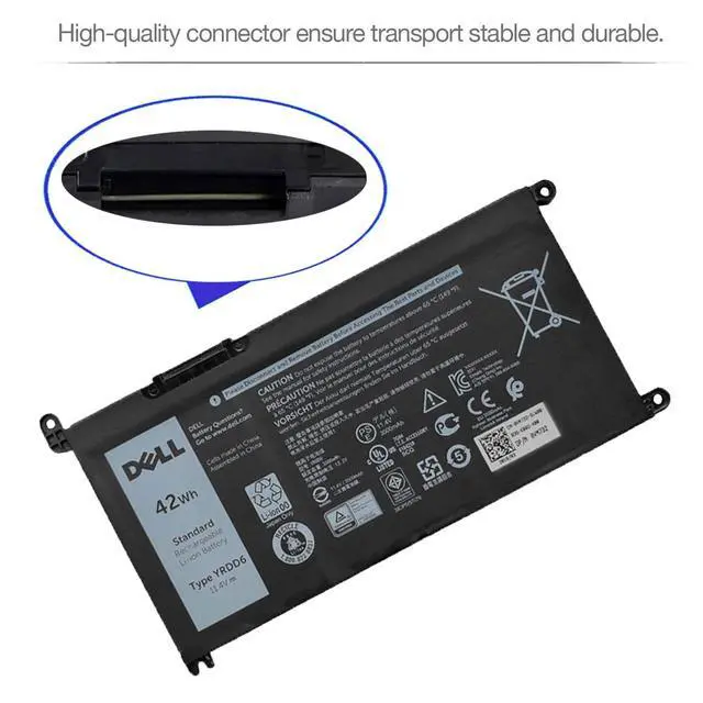 Alt view image 4 of 7 - DELL YRDD6 1VX1H Laptop Battery for Dell Inspiron 7586 5482 5485 5491 3310 2-in-1 3493 3582 3593 3793 5493 5593 5480 5590 5591 5594 5598 15 3583 3584 Vostro 3491 5481 5581 5490 5590 VM732 3Cell 42Wh