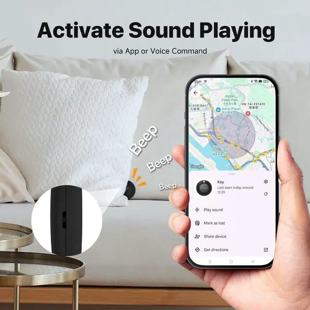 Alt view image 4 of 6 - Air Tracker Tags for Android 4 Packs, Certified by Google Find Hub | Bluetooth Tracker for Google Find Hub (Find My Device) App, Item Finder Locator for Keys, Luggage, Backpack