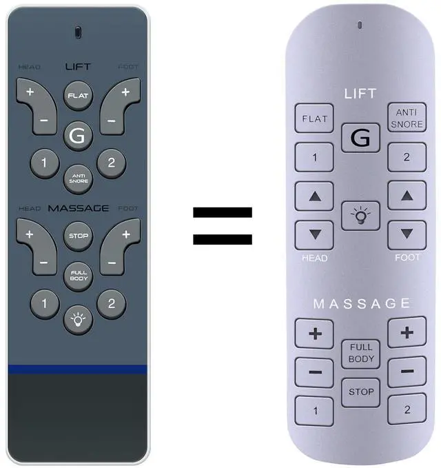 Main image of Replacement Remote Control for Serta Siganture/Serta Motion Select RC-WM-E02 Adjustable Bed (Old Remote Must Match Picture on Right, New Version Shown Left)