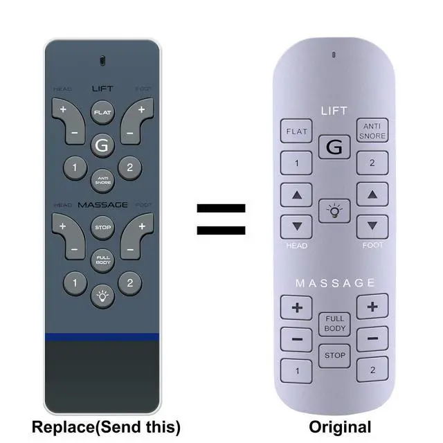 Alt view image 2 of 7 - Replacement Remote Control for Serta Siganture/Serta Motion Select RC-WM-E02 Adjustable Bed (Old Remote Must Match Picture on Right, New Version Shown Left)