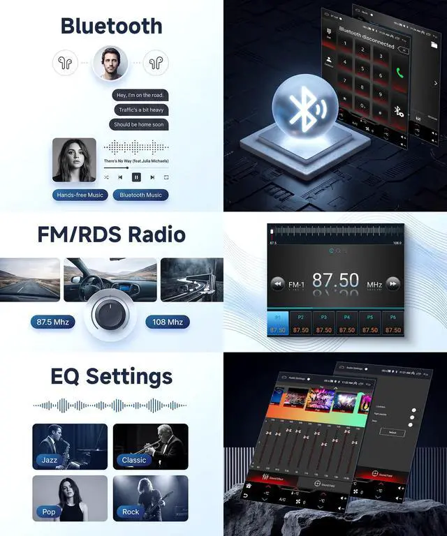 Alt view image 6 of 7 - 8Core 4G+64G Car Radio for Chevy Cruze J300 2009-2015, Wireless Carplay Android Auto, 5GWIFI GPS, 9.7 inch IPS Touchscreen Stereo for Chevrolet, Bluetooth, AHD Backup Camera, FM EQ SWC