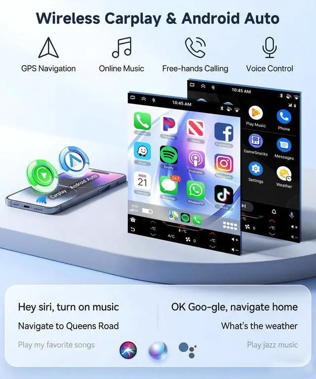 Alt view image 3 of 7 - 8Core 4G+64G Car Radio for Chevy Cruze J300 2009-2015, Wireless Carplay Android Auto, 5GWIFI GPS, 9.7 inch IPS Touchscreen Stereo for Chevrolet, Bluetooth, AHD Backup Camera, FM EQ SWC
