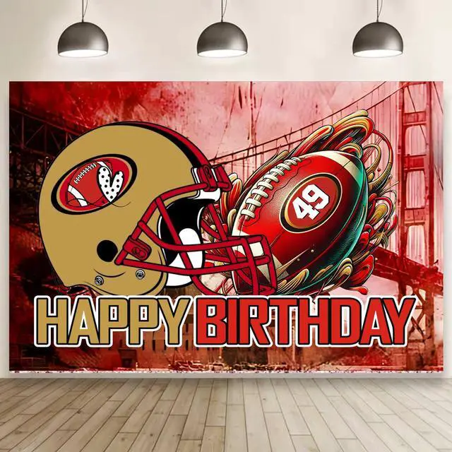 Main image of 49 Birthday Party Backdrop,Football Party Decoration,49 Football Themed Birthday Banner Shoot Photo Backgrounds Props for Party 5x3ft
