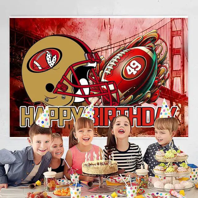Alt view image 3 of 4 - 49 Birthday Party Backdrop,Football Party Decoration,49 Football Themed Birthday Banner Shoot Photo Backgrounds Props for Party 5x3ft