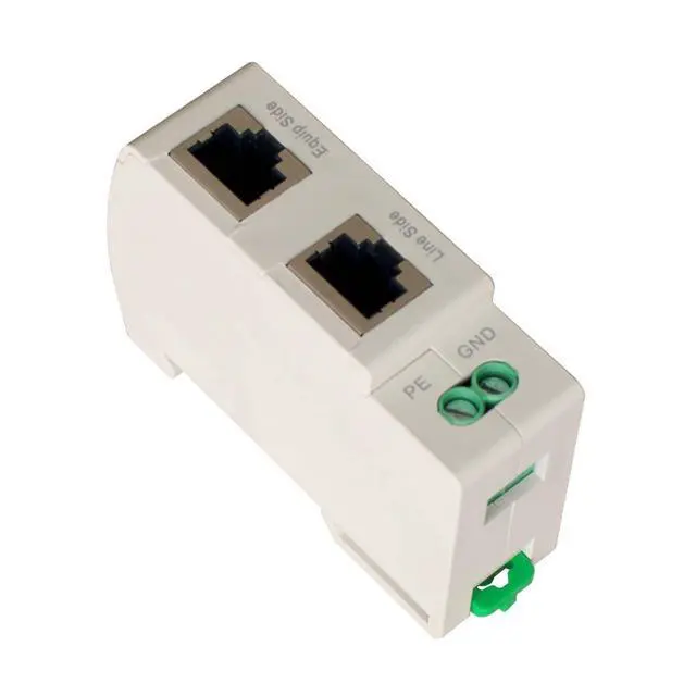 Alt view image 2 of 5 - WTH-SG/RJ45-E DIN-Rail Mounted Gigabit Ethernet PoE Surge Protector Full GDT 1-2 3-6 TVS Surge Protection