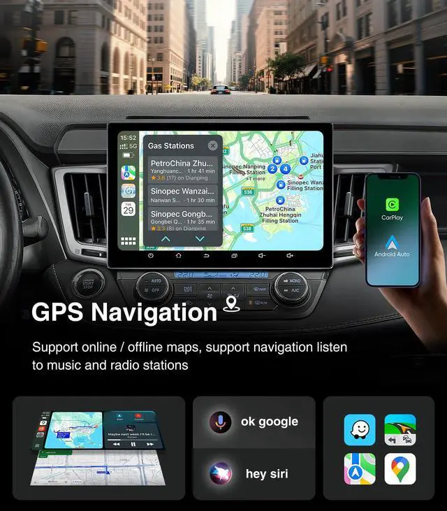 Alt view image 3 of 7 - 11.5" Car Radio Stereo for 2013-2018 Toyota RAV4 Upgrade 4G+64G Carplay | Android Auto Touchscreen Replacement Wireless MirrorLink GPS Navigation SWC FM AM Reverse Camera