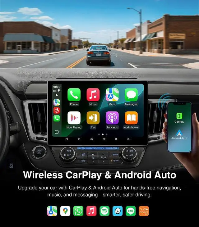 Alt view image 4 of 7 - 11.5" Car Radio Stereo for 2013-2018 Toyota RAV4 Upgrade 4G+64G Carplay | Android Auto Touchscreen Replacement Wireless MirrorLink GPS Navigation SWC FM AM Reverse Camera