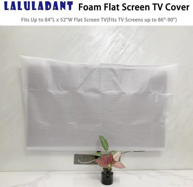Alt view image 2 of 7 - Extra Large Foam Flat Screen TV Cover Fits Up to 84"L x 52"W Flat Screen TV86-90 Inch Television Foam Cover for TV Protection During House Moving, Storage, or Home Renovation-1 Pack
