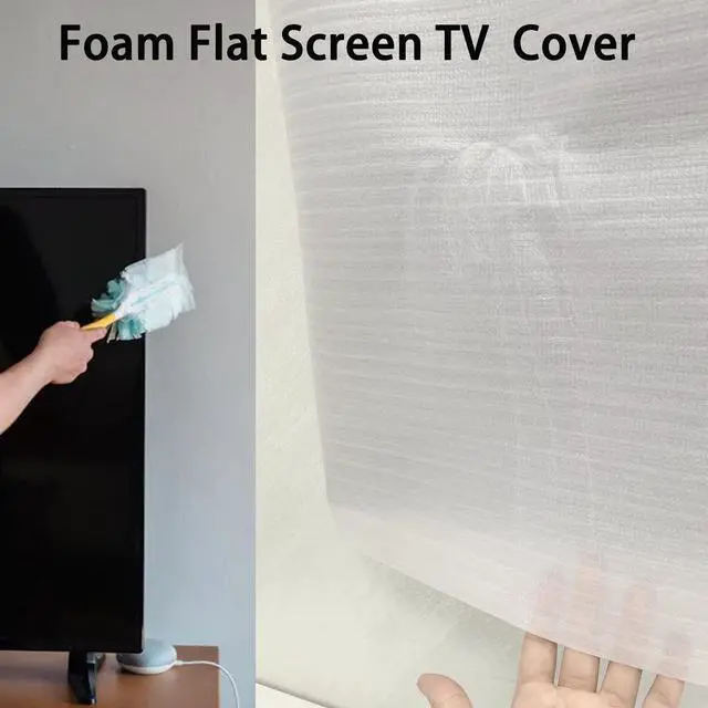 Alt view image 4 of 7 - Extra Large Foam Flat Screen TV Cover Fits Up to 84"L x 52"W Flat Screen TV86-90 Inch Television Foam Cover for TV Protection During House Moving, Storage, or Home Renovation-1 Pack