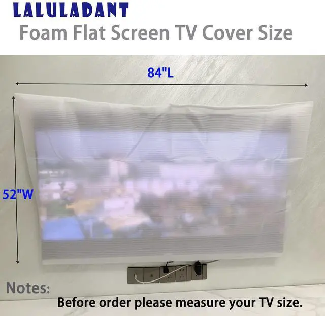 Alt view image 5 of 7 - Extra Large Foam Flat Screen TV Cover Fits Up to 84"L x 52"W Flat Screen TV86-90 Inch Television Foam Cover for TV Protection During House Moving, Storage, or Home Renovation-1 Pack