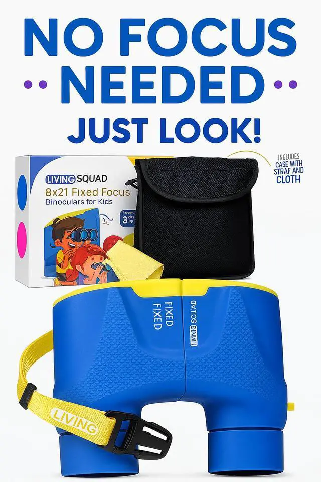 Alt view image 2 of 7 - Toddler Binoculars for Kids Ages 3-12, 8x21 Focus Free | no adjusting needed, point and look design, real 8X magnification, stem toy, boys and girls, bird watching, camping