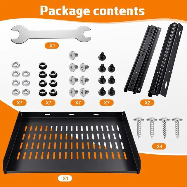 Alt view image 7 of 7 - Sliding Under Desk Laptop Mount Shelf with Air Vents 16.3" W x 12" D Metal Under Desk Slide Out Tray Laptop Storage Tray for Home Office Standing Desks Workstations Cabinet Gaming