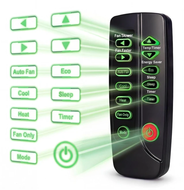 Main image of Replacement Remote Control for Frigidaire Air Conditioner LRA11PZW114 LRA11PZW115 FHWW153WB1 GHWW083WB1 GHWW063WB1 FGRQ0633U1 FGRC1244T1 FGRC1044T1 FGRC0644U1, with Oversized Backlit Buttons