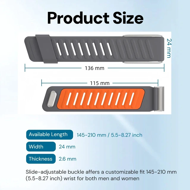 Alt view image 4 of 7 - Replacement Strap for Whoop 5.0 MG Sportflex Band Waterproof, Silicone, Adjustable Wristband