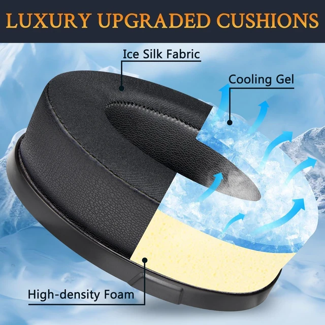 Alt view image 3 of 7 - Cooling Earpads for HyperX Cloud Orbit(S)- Black Also for Audeze Penrose(X)/Mobius Headphones