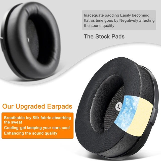 Alt view image 5 of 7 - Cooling Earpads for HyperX Cloud Orbit(S)- Black Also for Audeze Penrose(X)/Mobius Headphones