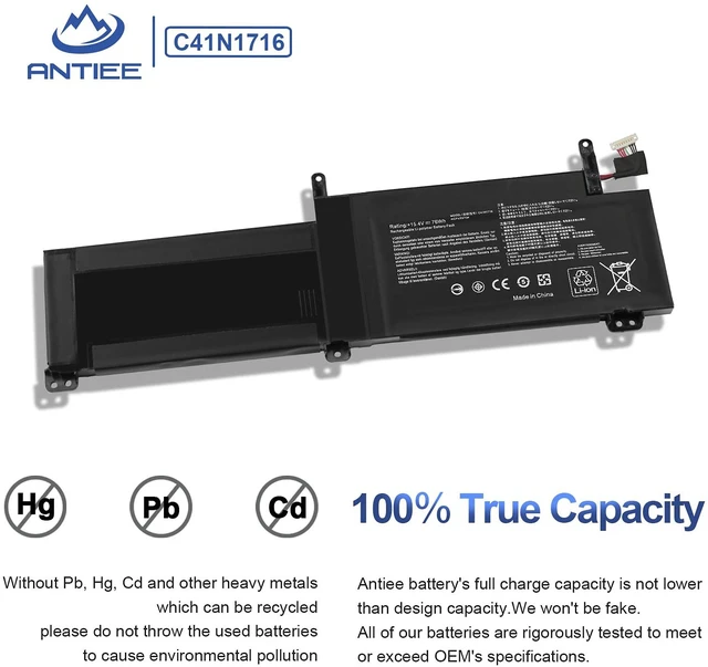 Alt view image 4 of 7 - C41N1716 Laptop Battery Replacement for ASUS ROG Strix GL703GS GL703GM Scar for ROG Strix S7BS S7BS8750 GL703GM-NS73 GL703GM-DS74 GL703GS-DS74 0B200-02770000 4ICP4/59/134 15.4V 76Wh