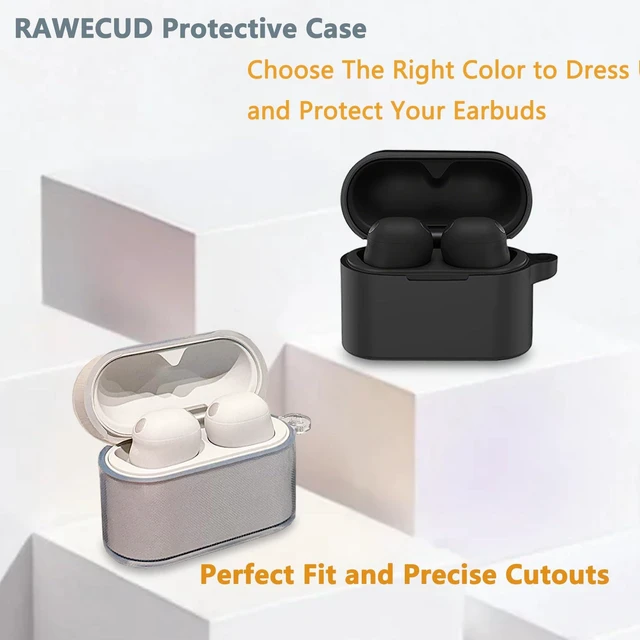 Alt view image 5 of 7 - Hard Carrying Case and Silicone Cover Case for Sony WF-1000XM6 Earbuds Protective Cases for WF-1000XM6 Earbuds Accessories, Shockproof Cover with Ball Ring and Metal Carabiner (Black Case)