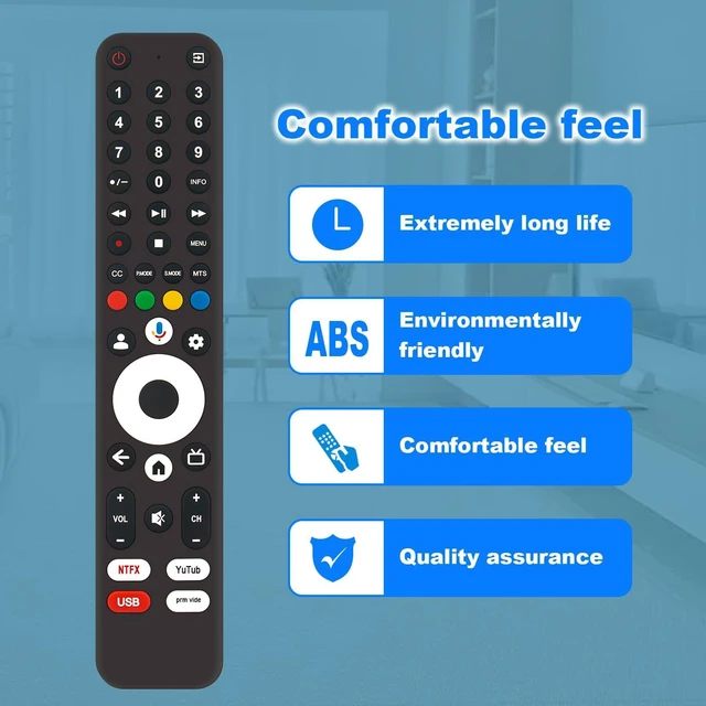 Alt view image 7 of 7 - Replace Voice Remote fit for Tutu 43" 24" 32" Ultra HD 4K LED Google TV Smart TV 2023 Model 43N1 24F1 32Q1 TSG43 TSG24 TSG32 40Q1