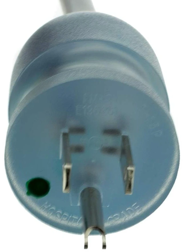 Alt view image 5 of 6 - 6 feet Hospital Grade Green Dot Power Cord, Nema 5-15P Male to C13 Female Clear Plug, 14 AWG, SJT, 15 Amp/125 Volt, Power Supply Cord, Clear