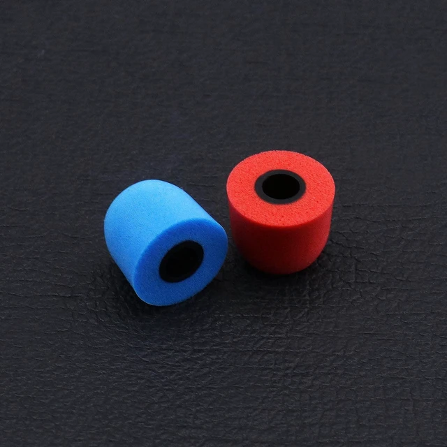 Alt view image 6 of 7 - 10 Pairs of Memory Foam Earbuds Tips for Most Earphone 4.5-5.5mm with Storage Box Blocking Out Ambient Noise 4 Colors Black Red Blue Grey Replacement