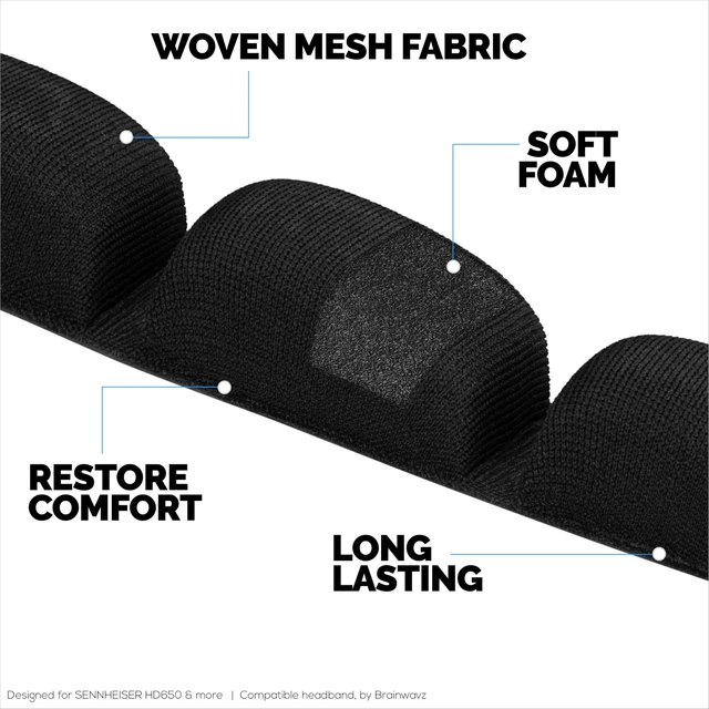 Alt view image 3 of 7 - Replacement Headband for SENNHEISER HD580, HD600, HD650 & HD660S Headphones - Soft Woven Fabric & Foam Cushion Pad for Additional Comfort by