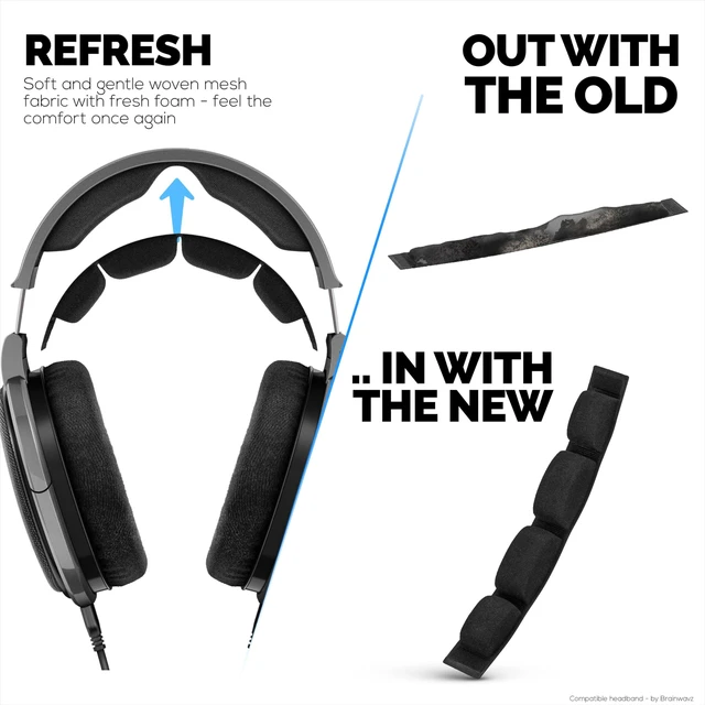 Alt view image 4 of 7 - Replacement Headband for SENNHEISER HD580, HD600, HD650 & HD660S Headphones - Soft Woven Fabric & Foam Cushion Pad for Additional Comfort by