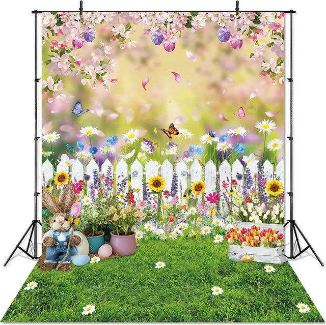 Main image of Easter Backdrop 8X10FT Spring Garden Green Lawn Natural Scenery Photography Backdrop for Kids Adult Easter Birthday Party Decorations Banner (96 x 120 inch)