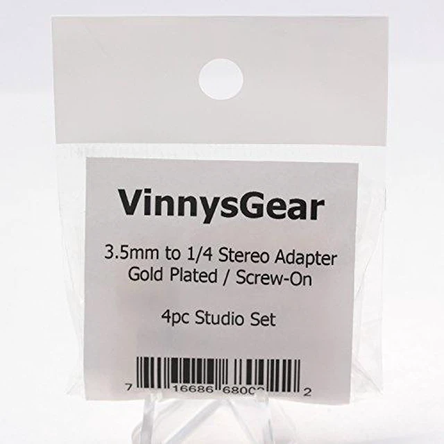 Main image of 3.5mm to 1/4 Screw On Stereo Adapters for Headphones (4pc Studio Pack)