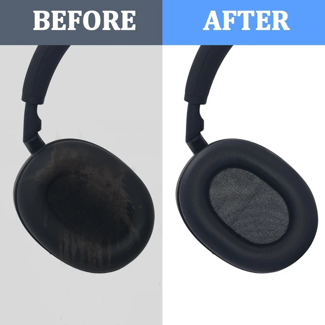 Alt view image 3 of 7 - Protein Leather Memory Foam Replacement Ear Pads for Sony WH-1000XM6 Soft protein leather ear cushions with memory foam,ideal noise-isolation replacement earpads for Sony WH-1000XM6 headphones