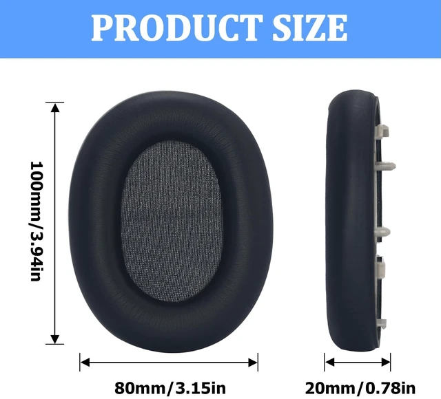 Alt view image 6 of 7 - Protein Leather Memory Foam Replacement Ear Pads for Sony WH-1000XM6 Soft protein leather ear cushions with memory foam,ideal noise-isolation replacement earpads for Sony WH-1000XM6 headphones